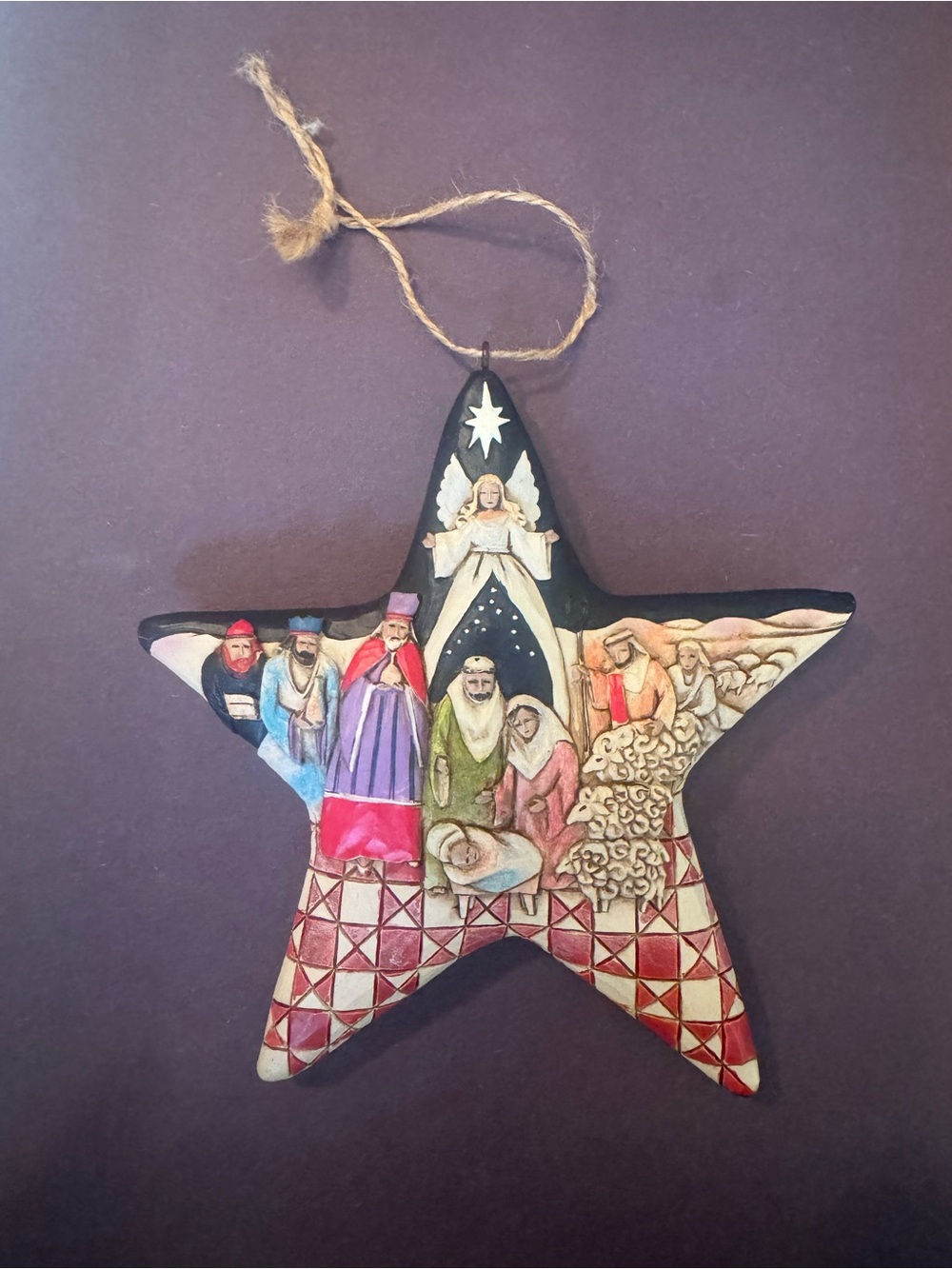This Jim Shore Heartwood Creek Nativity Star hanging ornament
